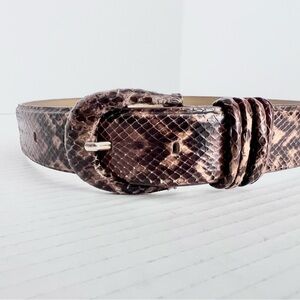 VTG 90s Liz Claiborne Thick Snakeskin Belt S, Classic Boho Luxury